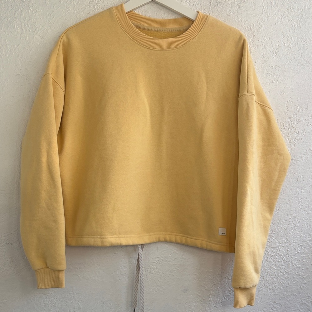 Vuori Womens Crewneck Sweater in Pale Yellow